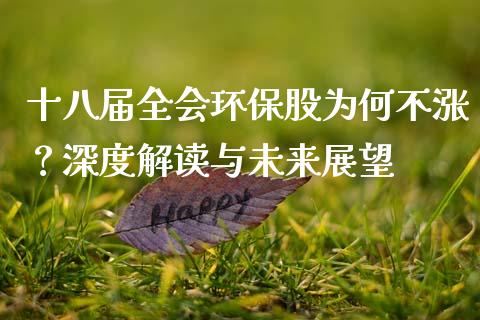 十八届全会环保股为何不涨？深度解读与未来展望_https://cj004.lansai.wang_全球市场_第1张