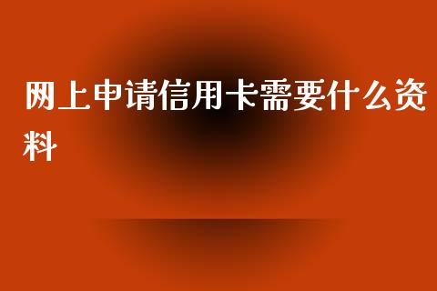 网上申请信用卡需要什么资料_https://cj004.lansai.wang_财经新闻_第1张