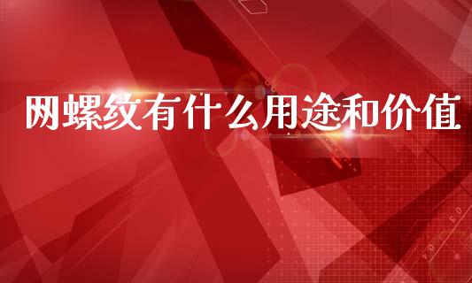 网螺纹有什么用途和价值_https://cj004.lansai.wang_财经新闻_第1张