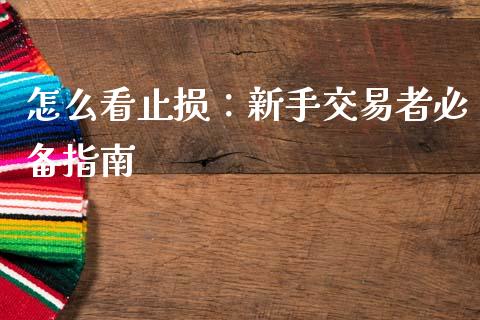 怎么看止损：新手交易者必备指南_https://cj004.lansai.wang_财经新闻_第1张