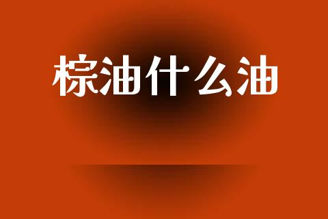 棕油什么油_https://cj004.lansai.wang_期货开户_第1张