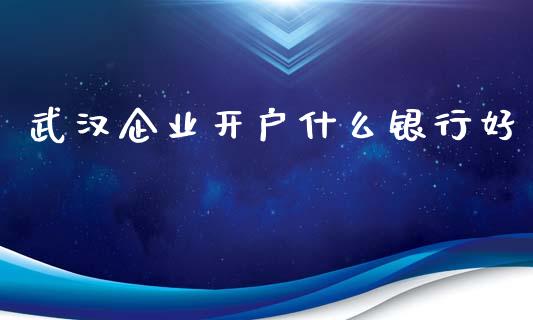 武汉企业开户什么银行好_https://cj004.lansai.wang_全球市场_第1张