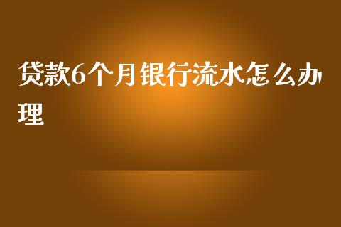 贷款6个月银行流水怎么办理_https://cj004.lansai.wang_金融监管_第1张