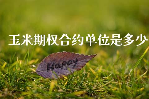 玉米期权合约单位是多少_https://cj004.lansai.wang_金融监管_第1张
