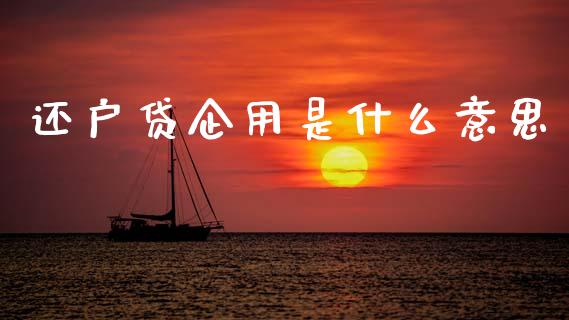 还户贷企用是什么意思_https://cj004.lansai.wang_全球市场_第1张