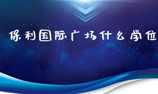 保利国际广场什么学位_https://cj004.lansai.wang_债券资讯_第1张