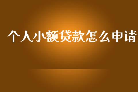个人小额贷款怎么申请_https://cj004.lansai.wang_债券资讯_第1张