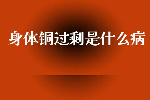 身体铜过剩是什么病_https://cj004.lansai.wang_期货开户_第1张