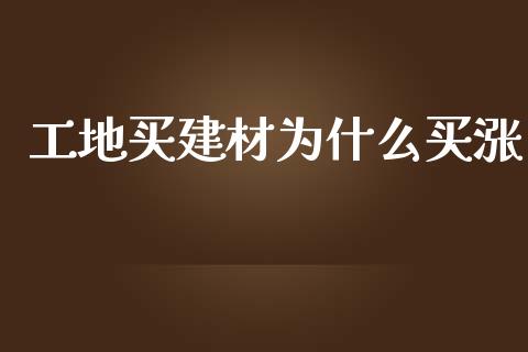 工地买建材为什么买涨_https://cj004.lansai.wang_外汇交易_第1张