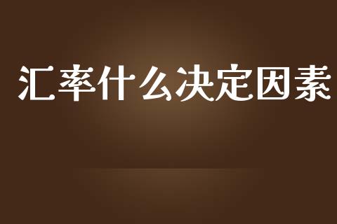 汇率什么决定因素_https://cj004.lansai.wang_财经新闻_第1张