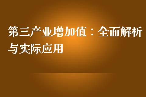 第三产业增加值：全面解析与实际应用_https://cj004.lansai.wang_外汇交易_第1张