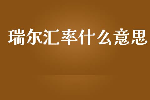 瑞尔汇率什么意思_https://cj004.lansai.wang_全球市场_第1张