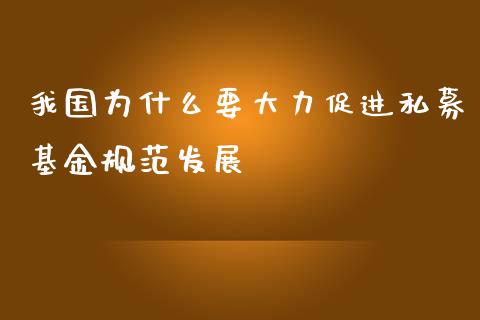 我国为什么要大力促进私募基金规范发展_https://cj004.lansai.wang_债券资讯_第1张