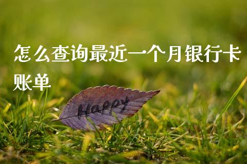 怎么查询最近一个月银行卡账单_https://cj004.lansai.wang_外汇交易_第1张