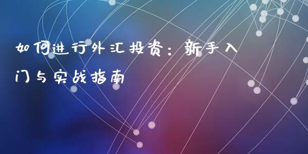 如何进行外汇投资：新手入门与实战指南_https://cj004.lansai.wang_期货开户_第1张
