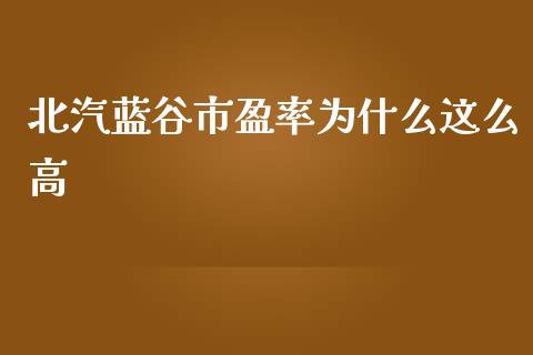 北汽蓝谷市盈率为什么这么高_https://cj004.lansai.wang_期货开户_第1张