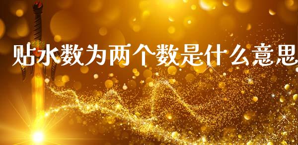 贴水数为两个数是什么意思_https://cj004.lansai.wang_全球市场_第1张