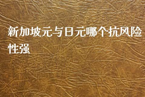 新加坡元与日元哪个抗风险性强_https://cj004.lansai.wang_期货开户_第1张