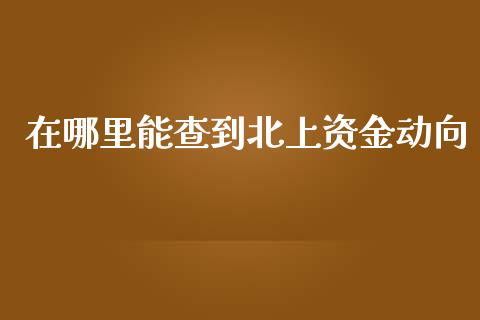 在哪里能查到北上资金动向_https://cj004.lansai.wang_外汇交易_第1张