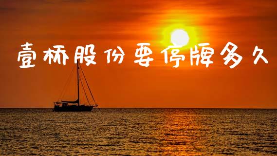 壹桥股份要停牌多久_https://cj004.lansai.wang_债券资讯_第1张