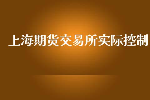 上海期货交易所实际控制_https://cj004.lansai.wang_财经新闻_第1张