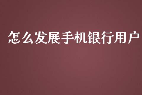 怎么发展手机银行用户_https://cj004.lansai.wang_期货开户_第1张