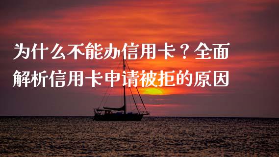 为什么不能办信用卡？全面解析信用卡申请被拒的原因_https://cj004.lansai.wang_全球市场_第1张
