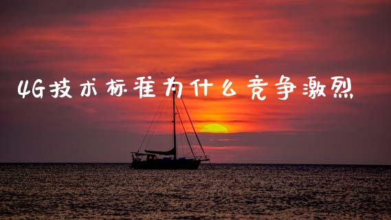 4G技术标准为什么竞争激烈_https://cj004.lansai.wang_财经新闻_第1张