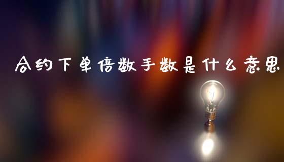 合约下单倍数手数是什么意思_https://cj004.lansai.wang_债券资讯_第1张