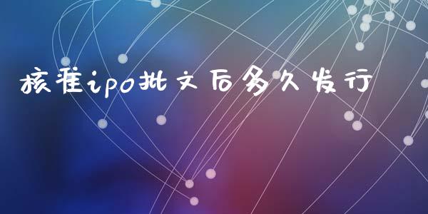 核准ipo批文后多久发行_https://cj004.lansai.wang_财经新闻_第1张