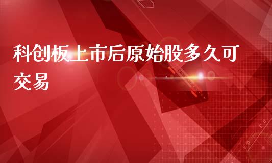 科创板上市后原始股多久可交易_https://cj004.lansai.wang_外汇交易_第1张