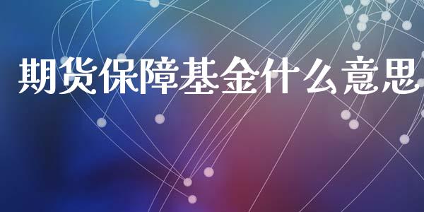 期货保障基金什么意思_https://cj004.lansai.wang_全球市场_第1张