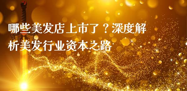 哪些美发店上市了？深度解析美发行业资本之路_https://cj004.lansai.wang_财经新闻_第1张