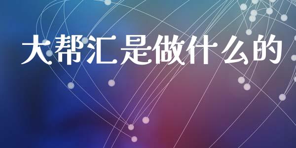 大帮汇是做什么的_https://cj004.lansai.wang_外汇交易_第1张