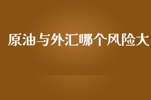 原油与外汇哪个风险大_https://cj004.lansai.wang_金融监管_第1张