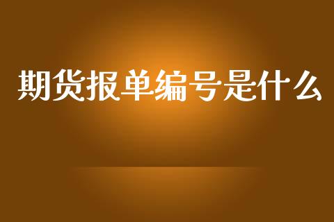 期货报单编号是什么_https://cj004.lansai.wang_金融监管_第1张