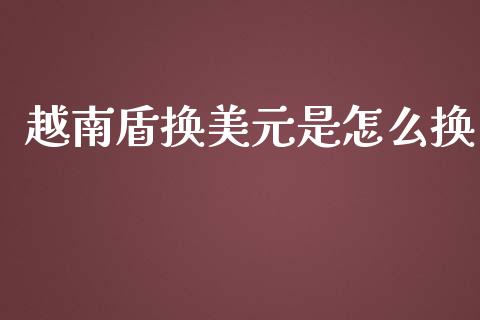 越南盾换美元是怎么换_https://cj004.lansai.wang_全球市场_第1张