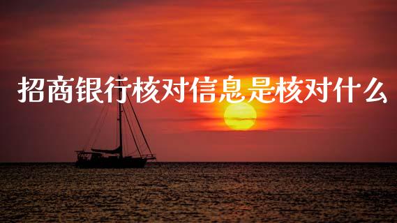 招商银行核对信息是核对什么_https://cj004.lansai.wang_债券资讯_第1张
