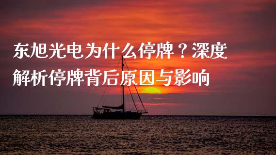 东旭光电为什么停牌？深度解析停牌背后原因与影响_https://cj004.lansai.wang_期货开户_第1张