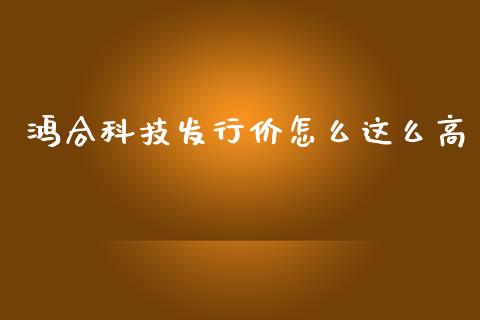 鸿合科技发行价怎么这么高_https://cj004.lansai.wang_财经新闻_第1张