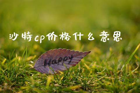 沙特cp价格什么意思_https://cj004.lansai.wang_期货开户_第1张