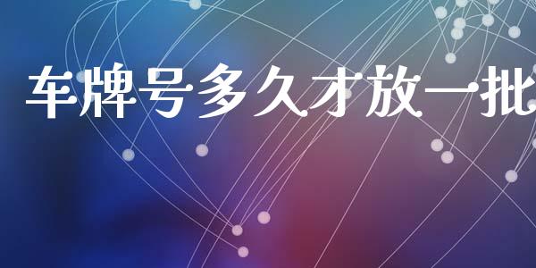 车牌号多久才放一批_https://cj004.lansai.wang_全球市场_第1张