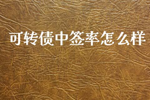 可转债中签率怎么样_https://cj004.lansai.wang_全球市场_第1张