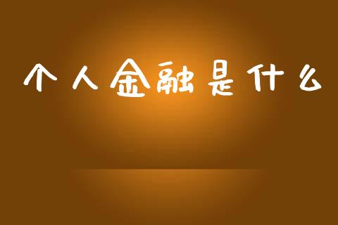 个人金融是什么_https://cj004.lansai.wang_债券资讯_第1张