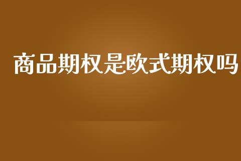 商品期权是欧式期权吗_https://cj004.lansai.wang_外汇交易_第1张