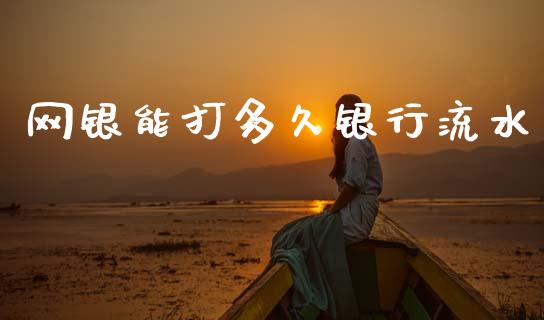 网银能打多久银行流水_https://cj004.lansai.wang_债券资讯_第1张