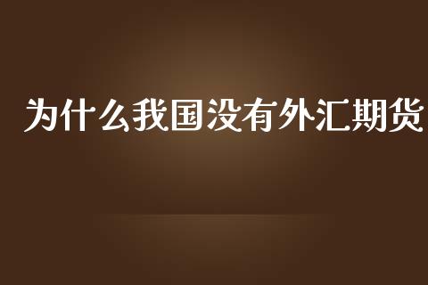 为什么我国没有外汇期货_https://cj004.lansai.wang_外汇交易_第1张