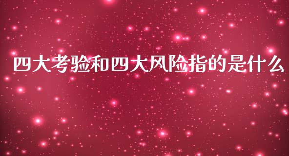 四大考验和四大风险指的是什么_https://cj004.lansai.wang_金融监管_第1张