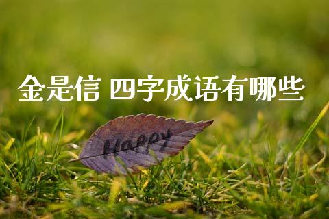 金是信 四字成语有哪些_https://cj004.lansai.wang_债券资讯_第1张