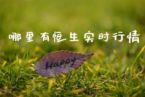 哪里有恒生实时行情_https://cj004.lansai.wang_外汇交易_第1张